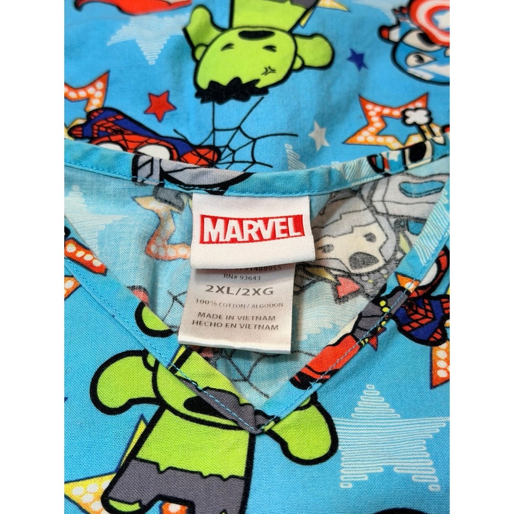 Marvel nurse scrub top, size 2XL.  Uniform, Spider-Man, hulk, Avengers. - Picture 4 of 6